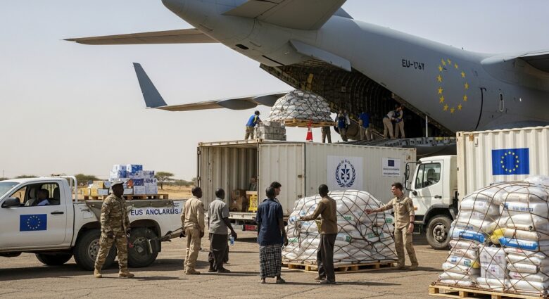 EU-Luftbrücke bringt Hilfe nach Darfur - Bildinhalt mit KI erstellt