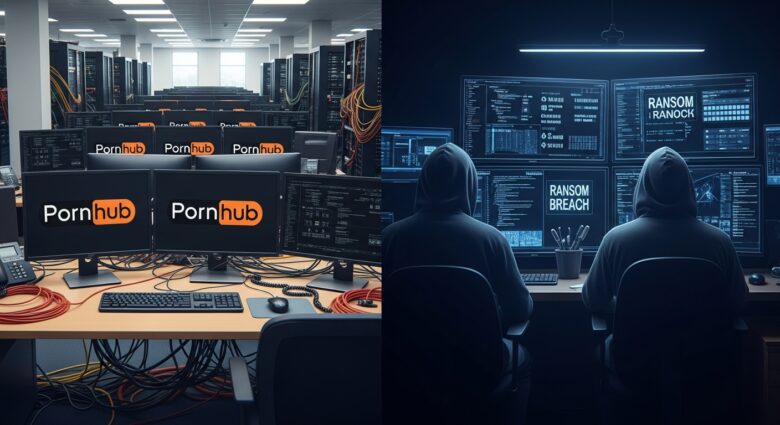 Pornhub wird erpresst: Hackergruppe fordert Lösegeld für 200 Mio. Daten - Bildinhalt mit KI erstellt