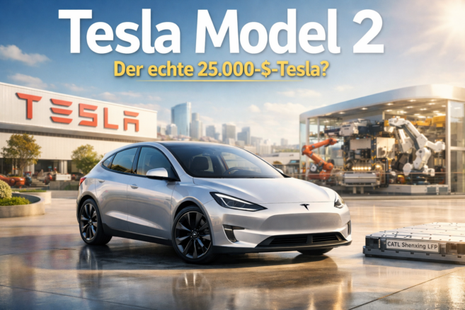 Tesla Model 2: Der echte 25.000-$-Tesla? - Bildinhalt mit KI erstellt