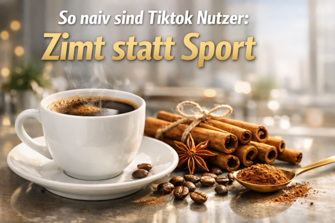 So naiv sind Tiktok Nutzer: Abnehmen mit Kaffee und Zimt - Bildinhalt mit KI erstellt