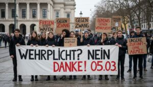 Schüler protestieren am 5. März gegen Wehrpflicht