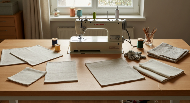 Alte Geschirrtücher upcyclen: Trendige Näh-Ideen 11 - (Bildinhalt mit KI erstellt) - Bildinhalt mit KI erstellt Alte Geschirrtücher upcyclen: Trendige Näh-Ideen - Bildinhalt mit KI erstellt