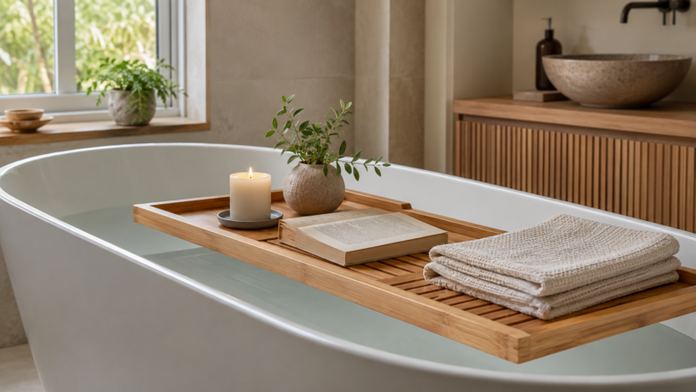 Badewannenbrett aus Holz