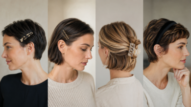 Haarschmuck kurze Haare - Bildinhalt mit KI erstellt