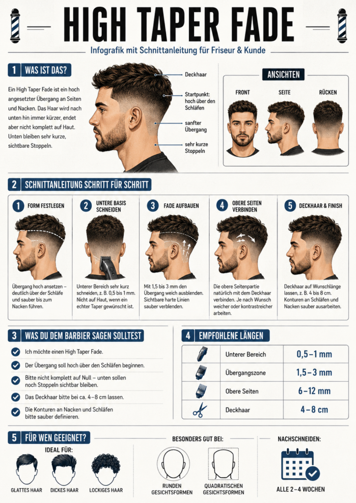 High Taper Fade Anleitung - Bildinhalt mit KI erstellt