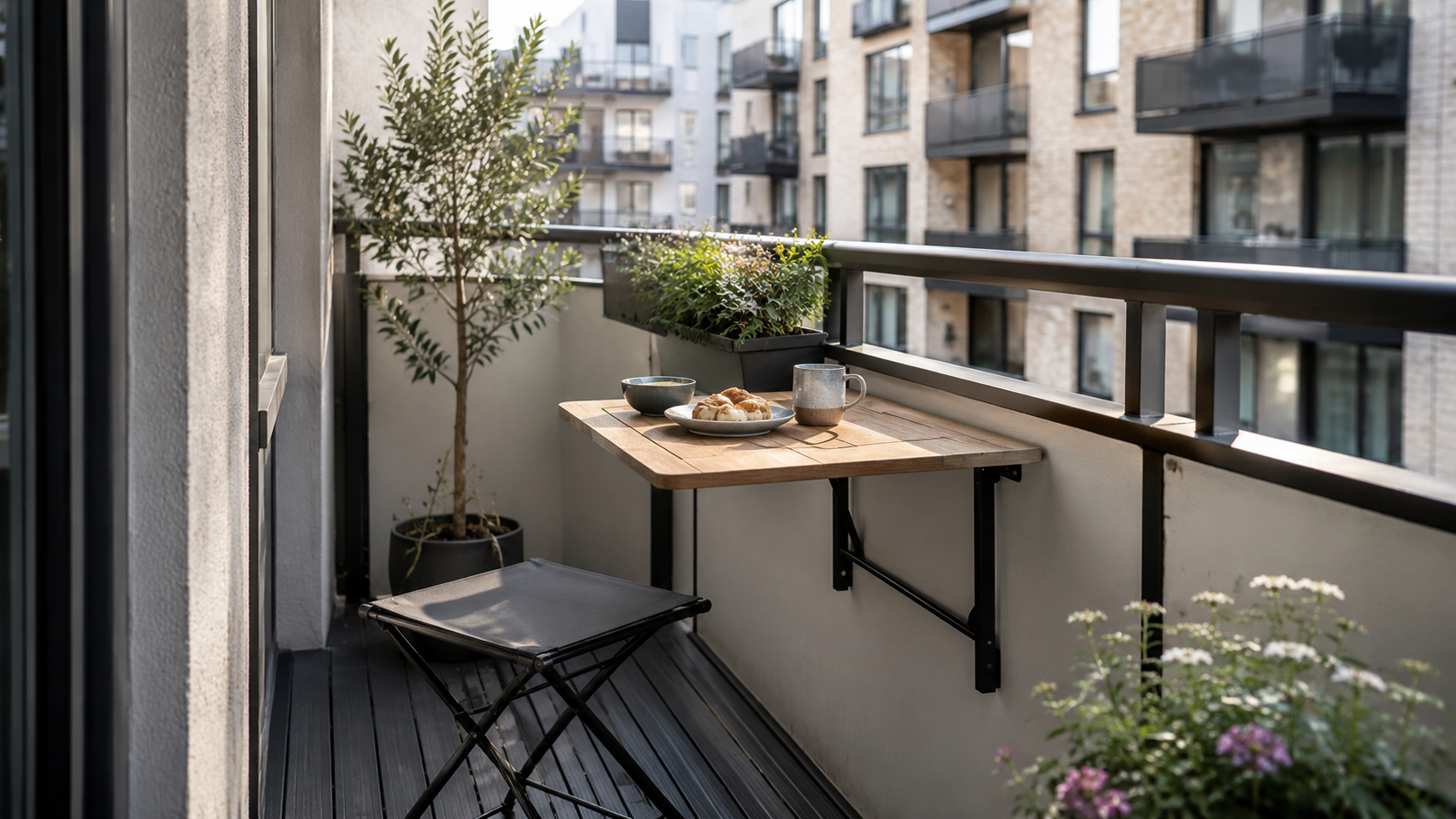 Klapptisch für kleine Balkone