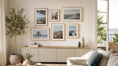 Kleine Galerie mit Urlaubsfotos: So gelingt die Bilderwand 4 - (Bildinhalt mit KI erstellt) - Bildinhalt mit KI erstellt Kleine Galerie mit Urlaubsfotos - Bildinhalt mit KI erstellt