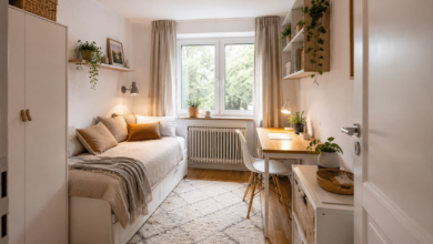 Kleines Zimmer einrichten 10 qm - Bildinhalt mit KI erstellt