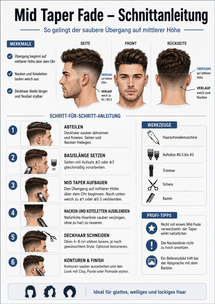 Mid Taper Fade Anleitung