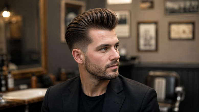 Pompadour Styling: Perfekter All-Day-Hold für die Quiff 3 - (Bildinhalt mit KI erstellt) - Bildinhalt mit KI erstellt Pompadour Styling - Bildinhalt mit KI erstellt
