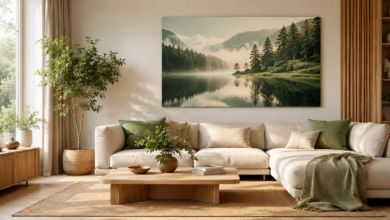 Wandbilder mit Naturmotiven: Dein Weg zur Ruheoase 5 - (Bildinhalt mit KI erstellt) - Bildinhalt mit KI erstellt Wandbilder mit Naturmotiven - Bildinhalt mit KI erstellt