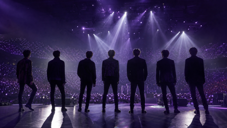 Symbolisches Konzertbild zur BTS Tour 2027 - Bildinhalt mit KI erstellt