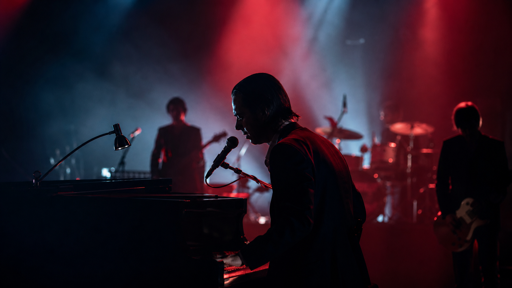 Symbolisches Konzertbild zur Nick Cave & The Bad Seeds Tour 2027 - Bildinhalt mit KI erstellt