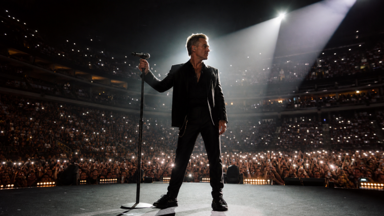 Symbolisches Konzertbild zur Robbie Williams Tour 2027 - Bildinhalt mit KI erstellt