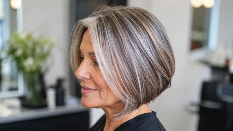 Strähnchen für graue Haare: 6 schicke Looks 5 - (Bildinhalt mit KI erstellt) - Bildinhalt mit KI erstellt Strähnchen für graue Haare - Bildinhalt mit KI erstellt