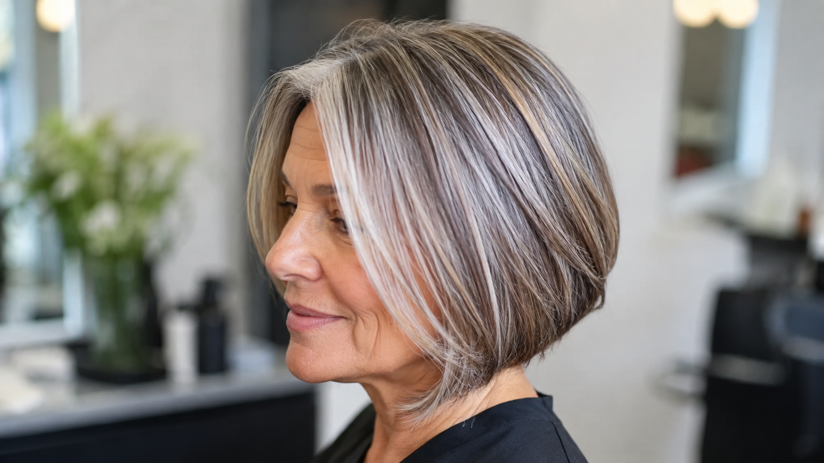Strähnchen für graue Haare - Bildinhalt mit KI erstellt